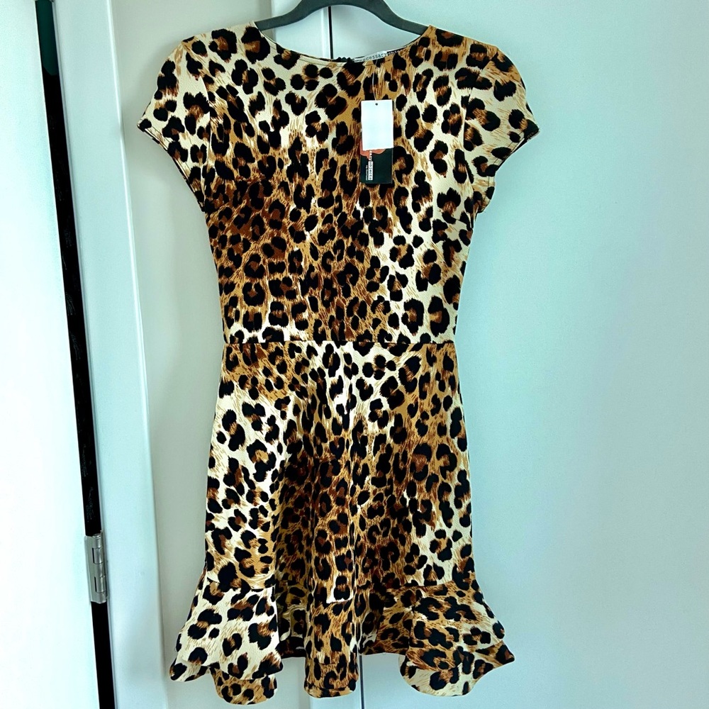 NWT Necessary Objects cheetah /leopard print dress